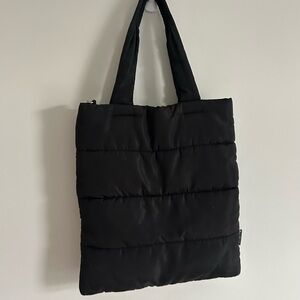 Stradivarius Black Padded Tote Bag